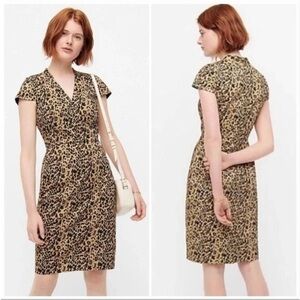 V-Neck Sheath Dress in Leopard Print by J. Crew